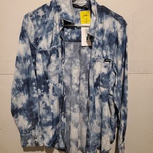 Calvin klein acid wash jean shirt